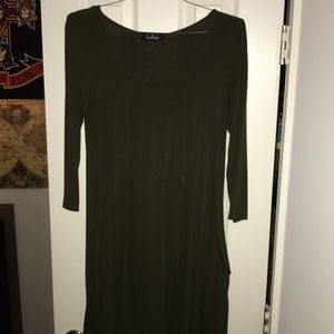 Dark Green Long Sleeve Dress WITH POCKETS! Lulus:)